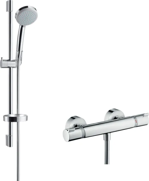 Hansgrohe Croma 100 Duschset mit Ecostat Comfort Duschmischer, Chrom