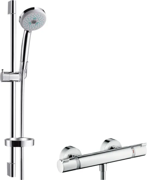 Hansgrohe Croma 100 Duschset mit Ecostat Comfort Duschmischer, Chrom