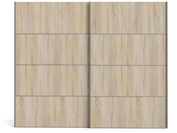 TVILUM Verona Schiebetürenschrank - Eiche/weiß Holz, 2 Schiebetüren, breit