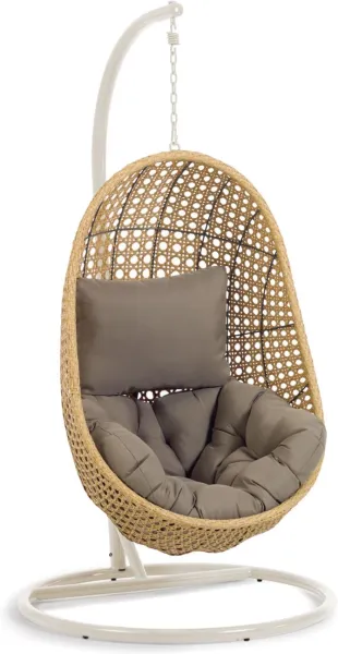 Cira, Outdoor-Hängesessel mit Gestell, grau, H197x105x105 cm