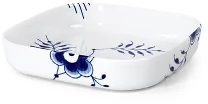 Royal Copenhagen Blau Mega Gerippt ofenfeste quadratische Auflaufform 25 x 25 cm