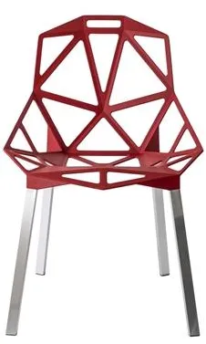 Magis Chair One 4 Legs Esszimmerstuhl Eloxiert/Rot