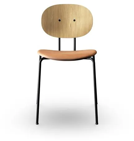 Sibast Furniture Piet Hein Esszimmerstuhl Schwarz in Eiche und Cognac Leder