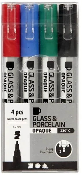 Creativ Company Glas- und Porzellanmarker Farbe 4 Stk.