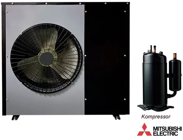 Luft-Wasser-Wärmepumpe Andersen Electric Nordic One mit WiFi, 12 kW, Schwarz